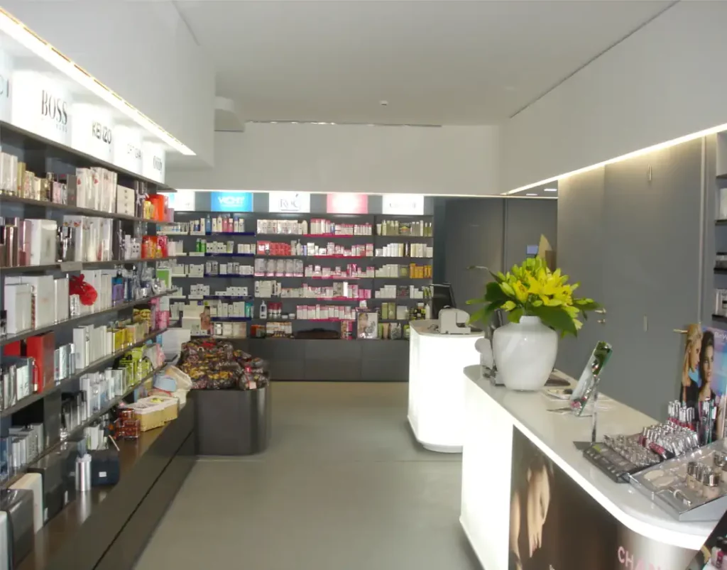 Perfumery zone inside the pharmacy