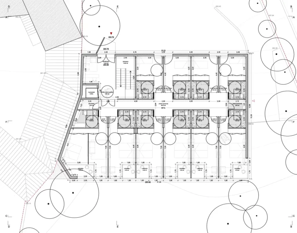 First floor plan of the senior housing project