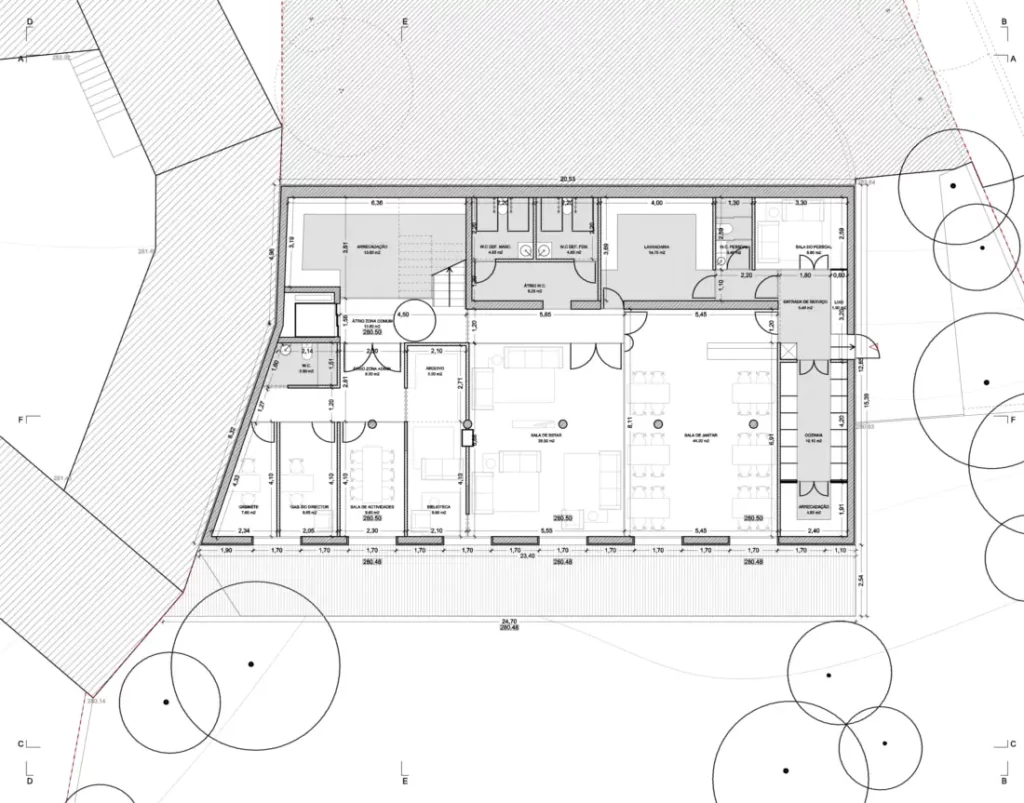 Ground floor plan of the senior housing project