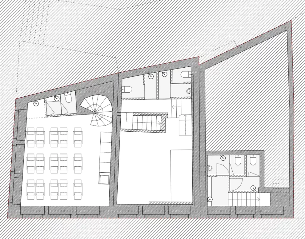 Basement plan of the restaurant