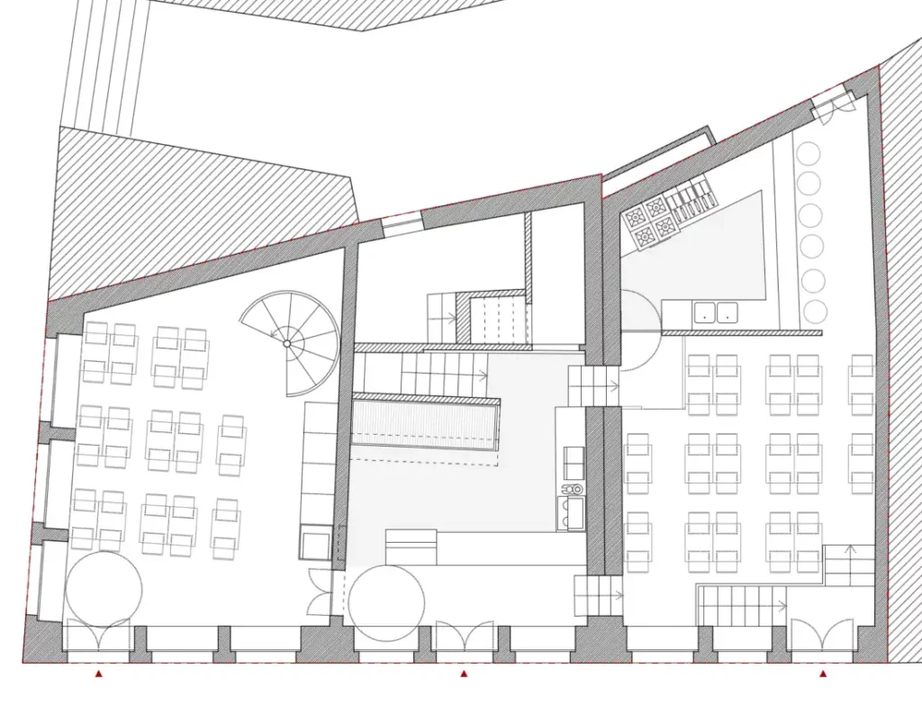 Groundfloor plan of the restaurant