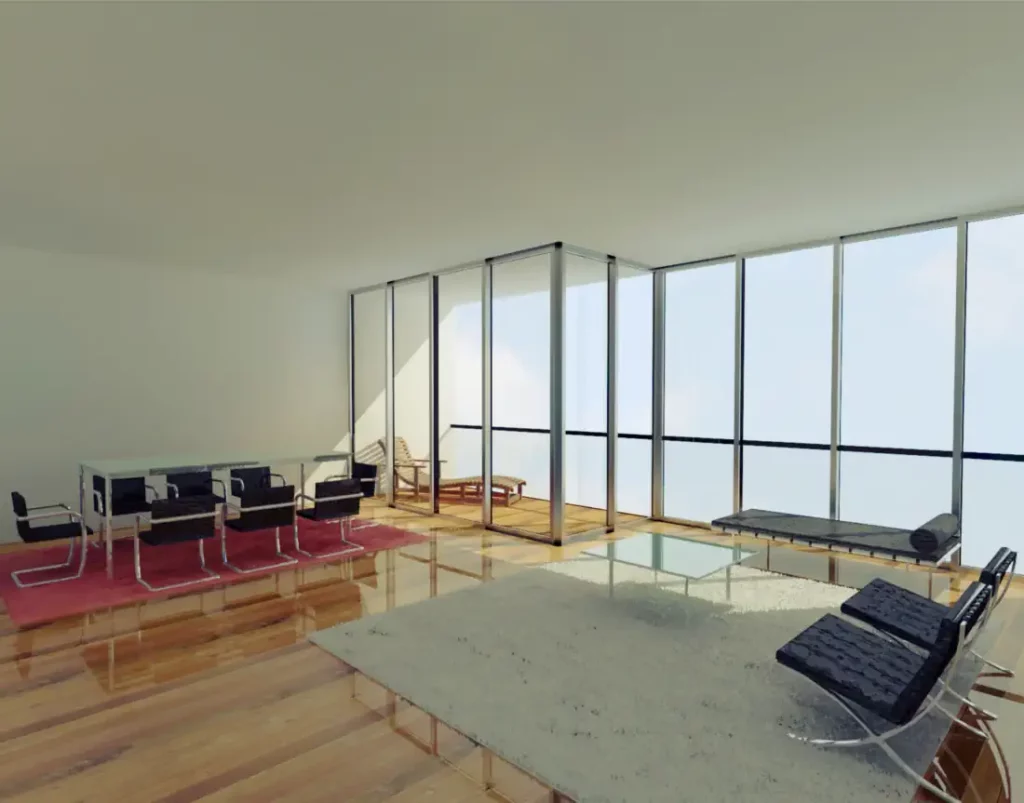 Living room and dining room of of the flexible dwellings