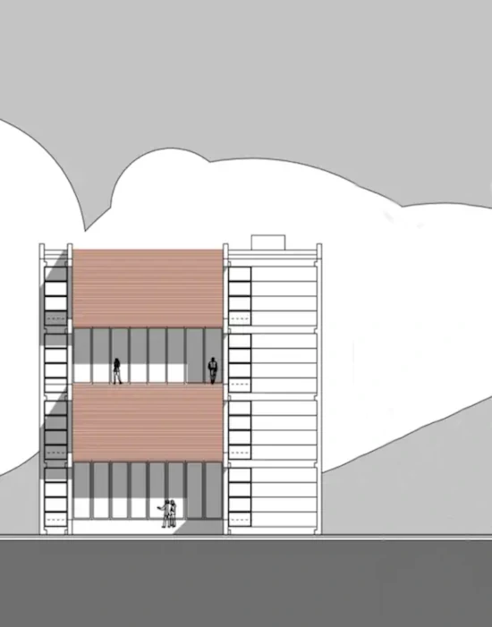 Elevation of the multimidia library building