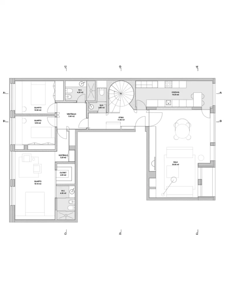 Architecture project plan of the penthouse