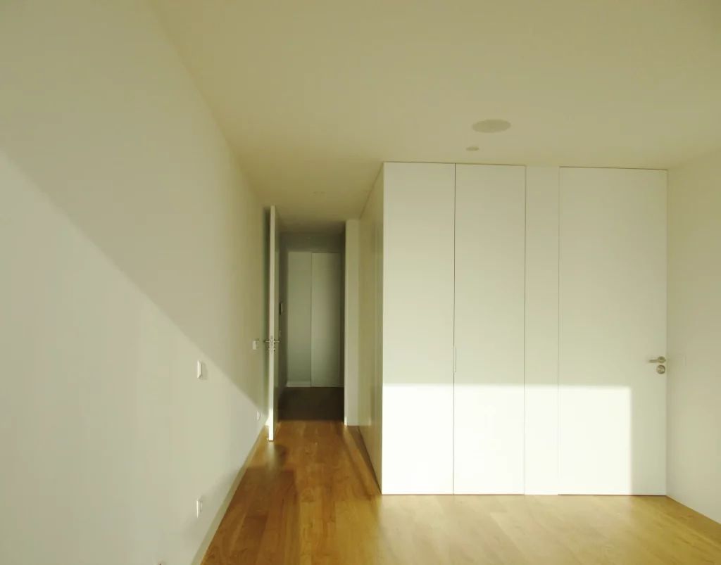 Bedroom with built in wardrobe