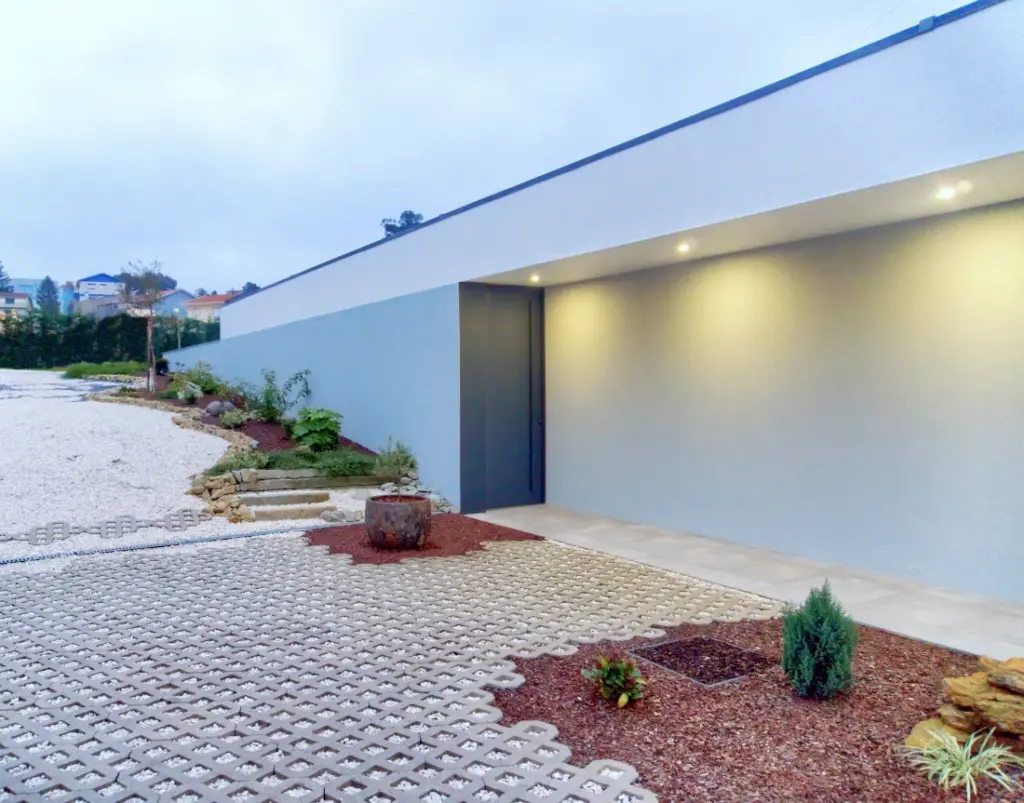 Entrance to the single storey house