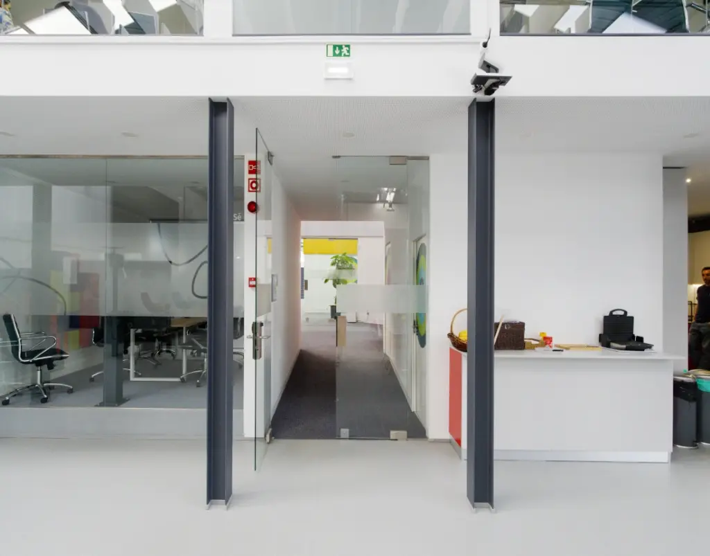 Corridor leading to the multi-purpose hall.