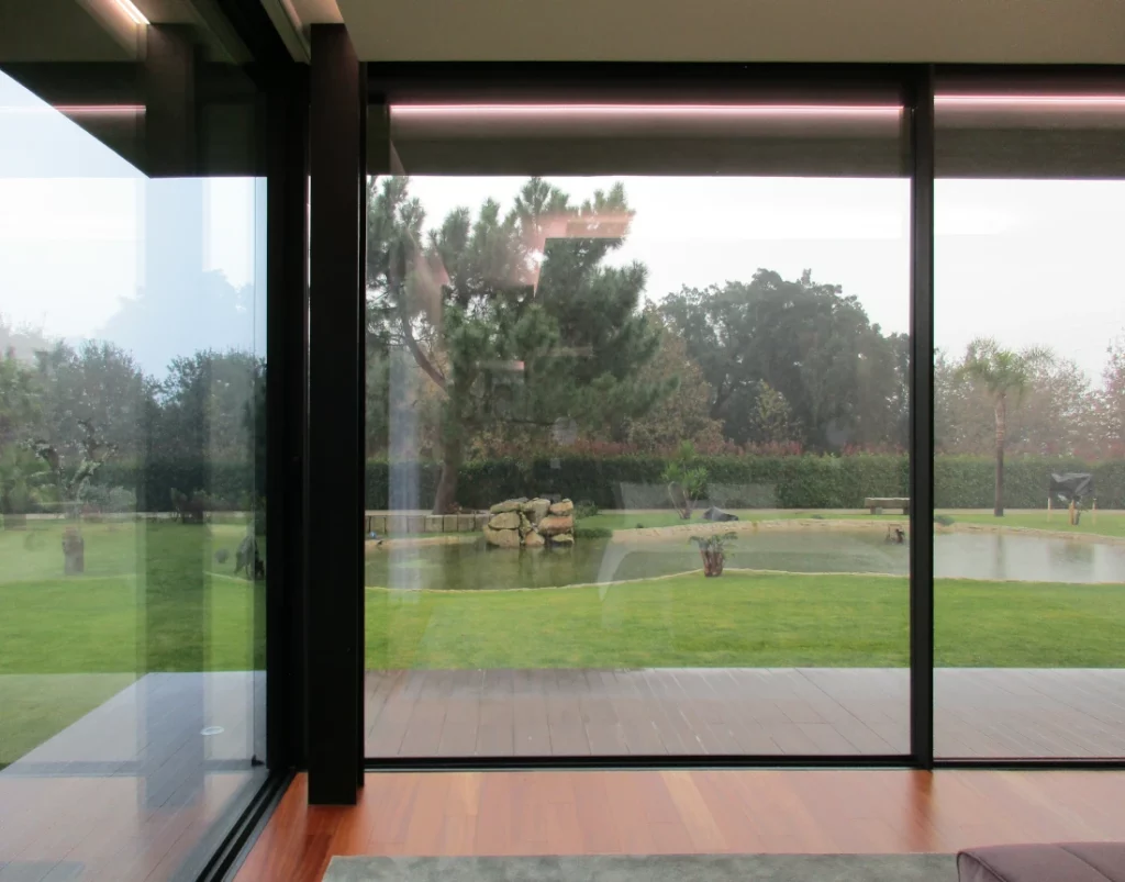 Master bedroom with garden lake view