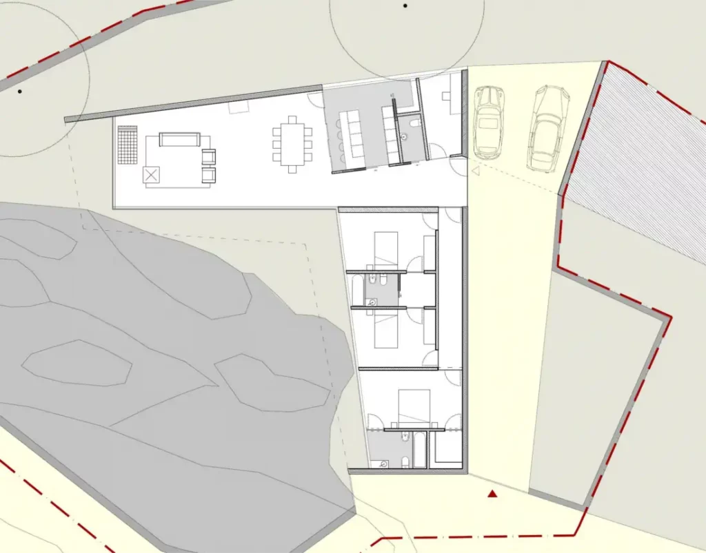 Ground floor plan of the house