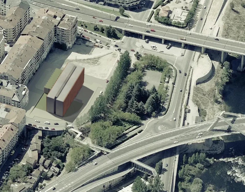 Aerial view of the judicial building project in Spain