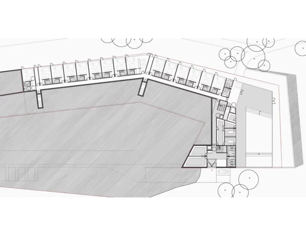 Lower floor plan of the Santarém ecological Hotel