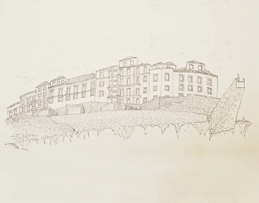Architect's drawing of the Porto Hotel