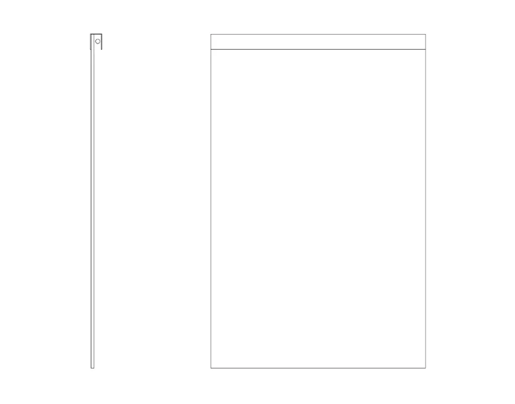 Minimal mirror section and elevation drawings