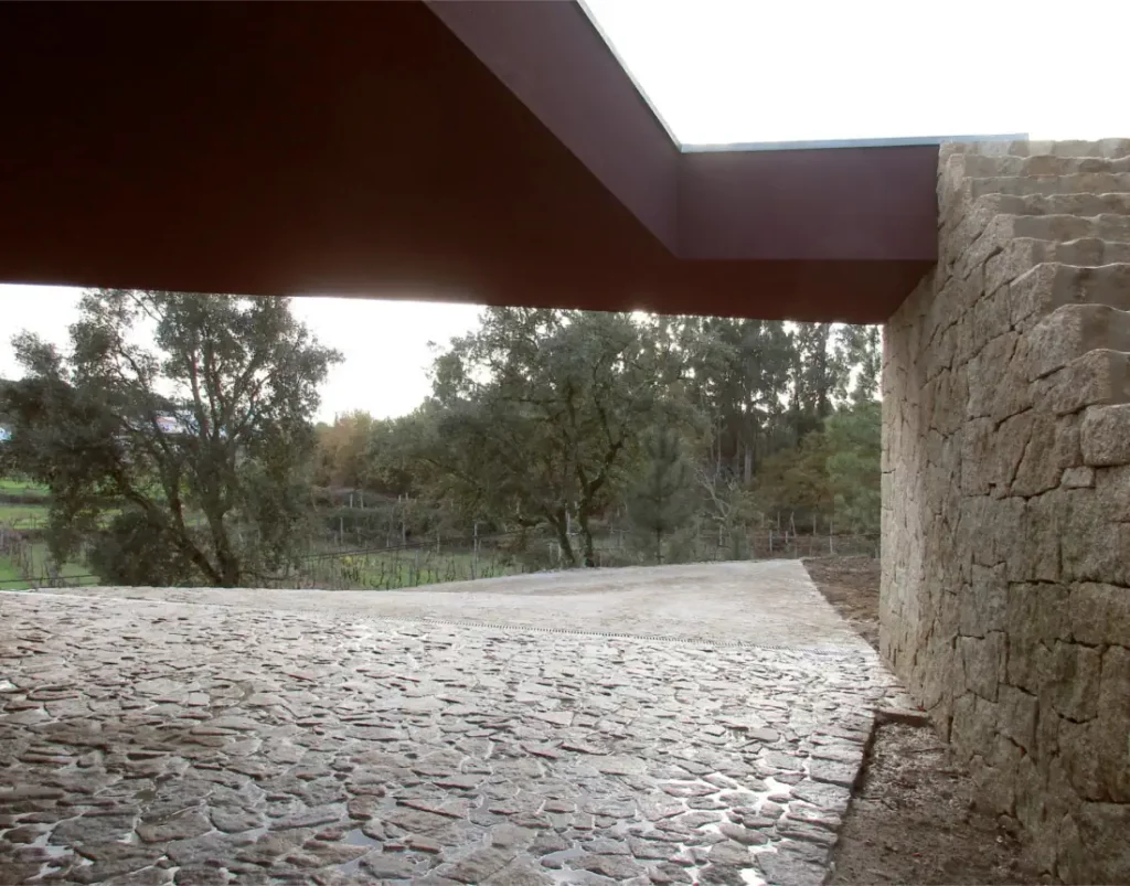 Entrance porch of the ecological house