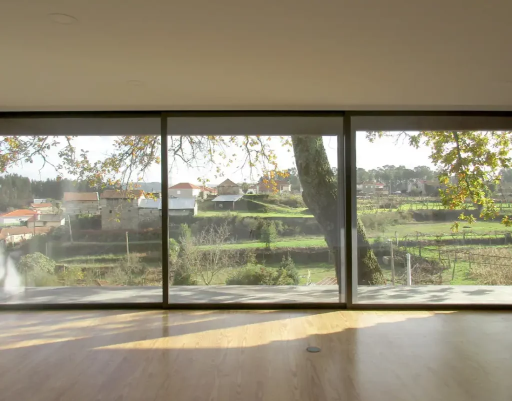 Landscape view from the living room windows