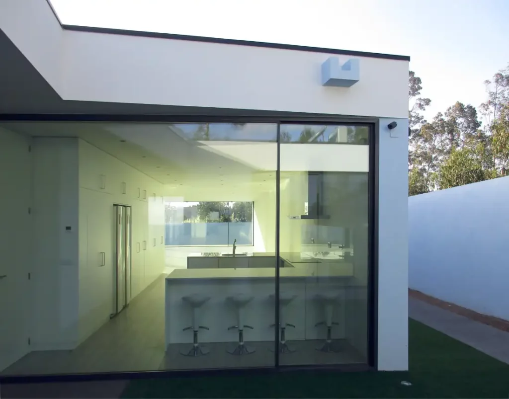 Courtyard windows to the kitchen