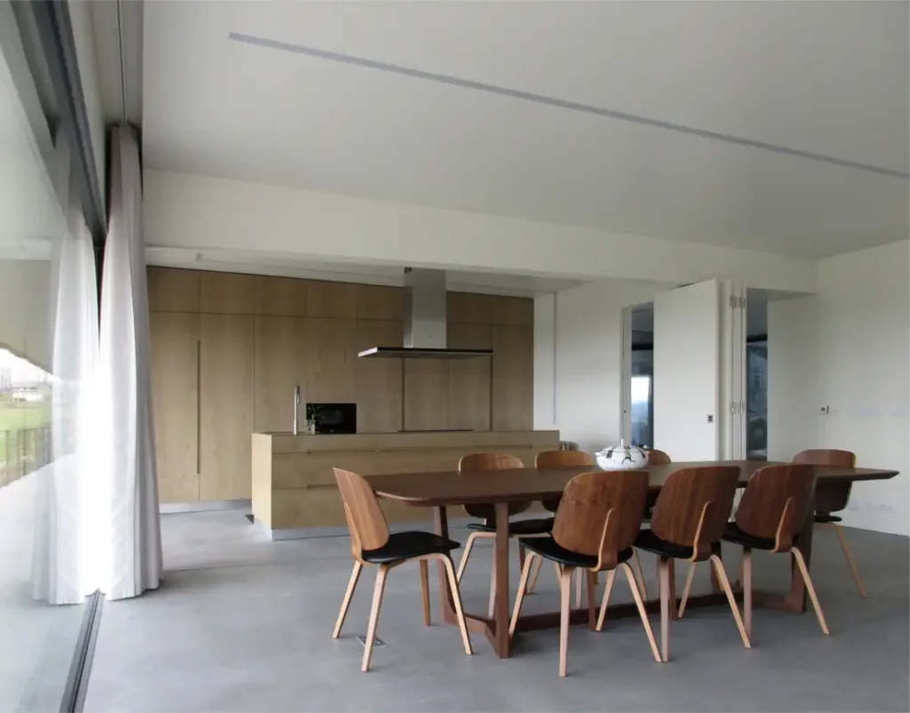 Dining room and open kitchen