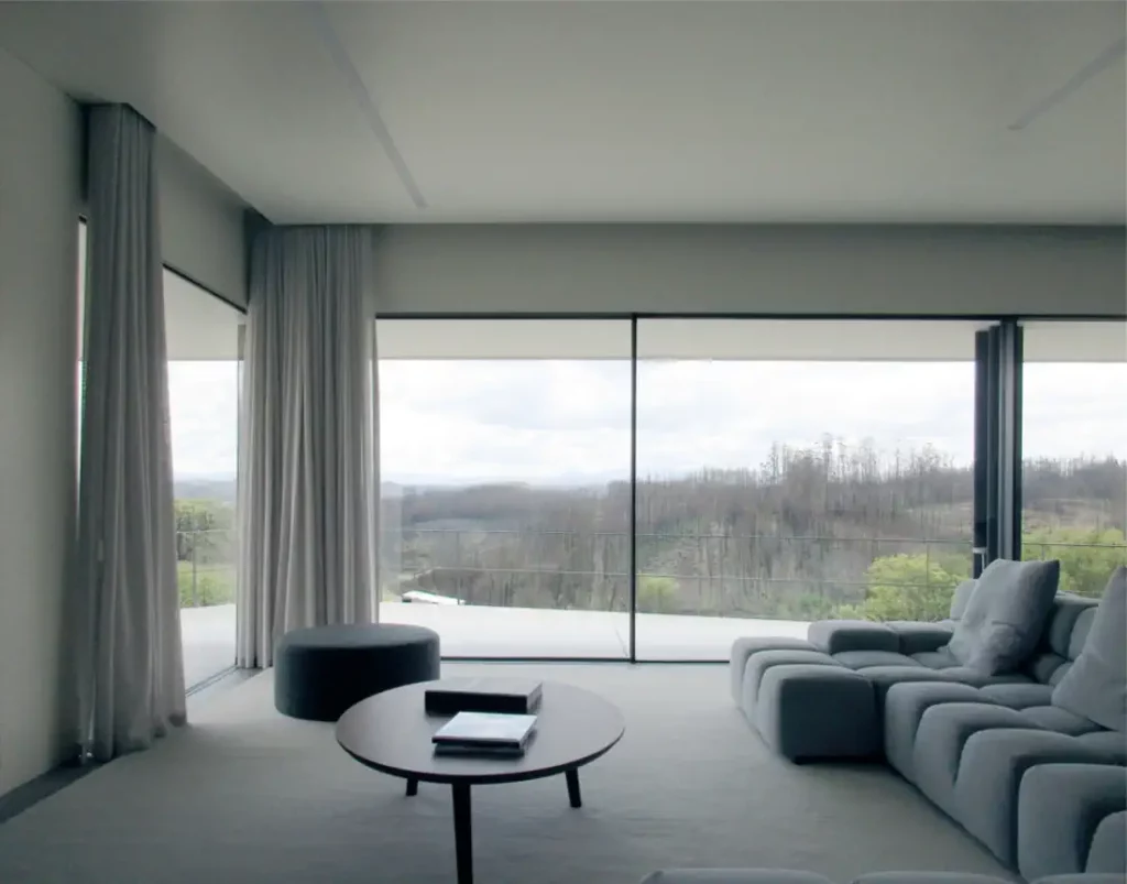 Concrete house living room