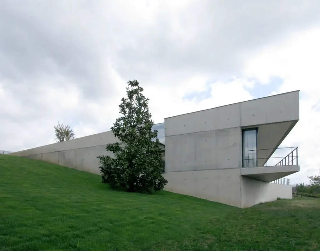 Raw concrete house facade