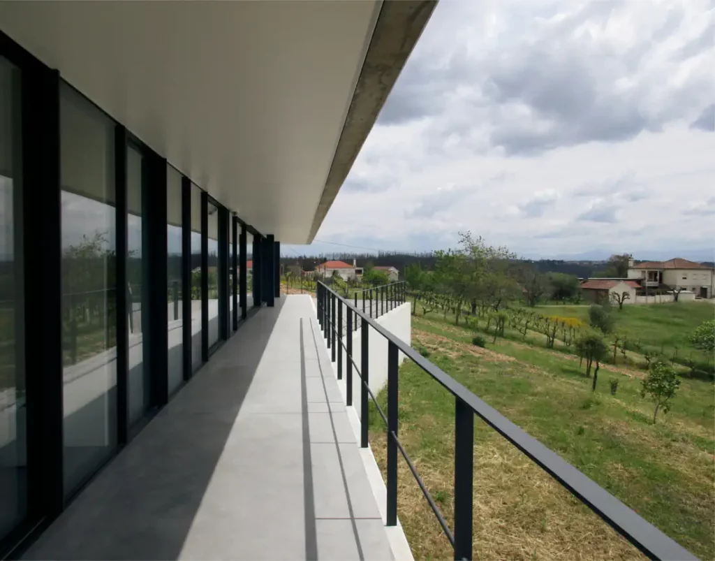 House porch with concrete pavement