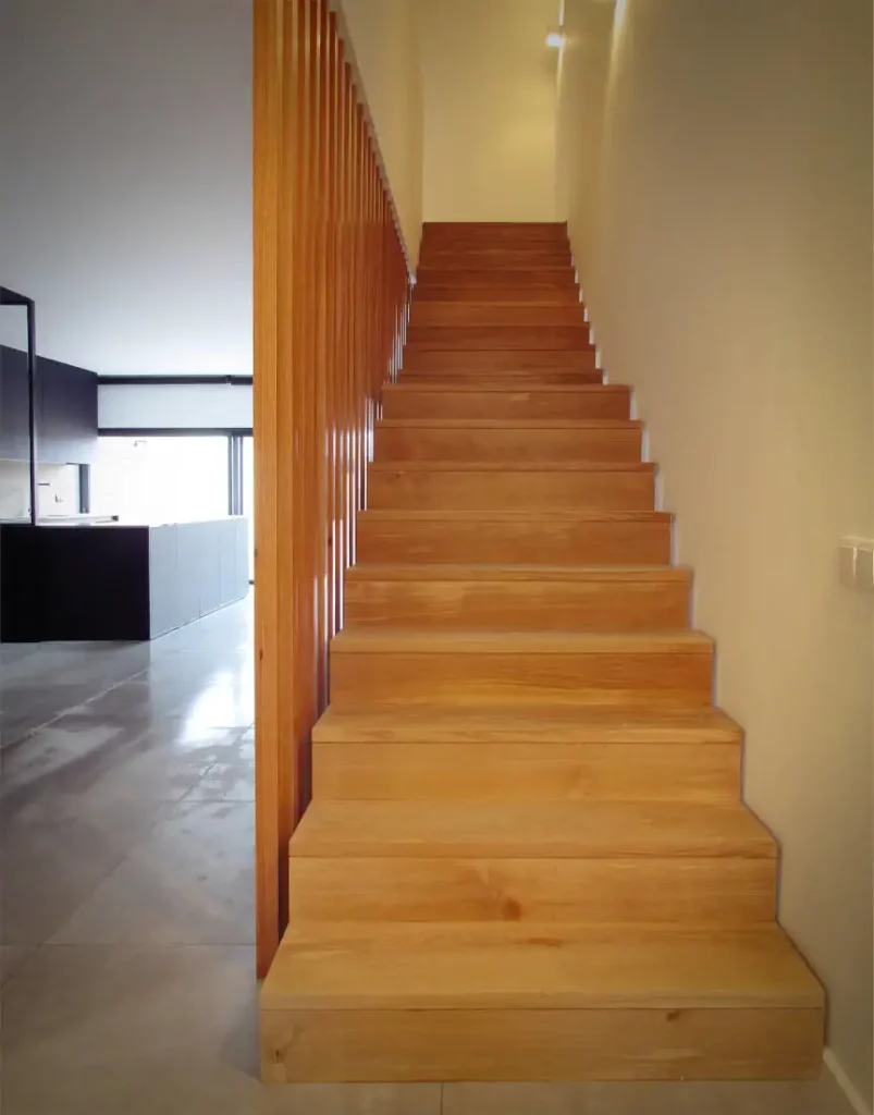 Stairs of the house with solar heating and passive cooling