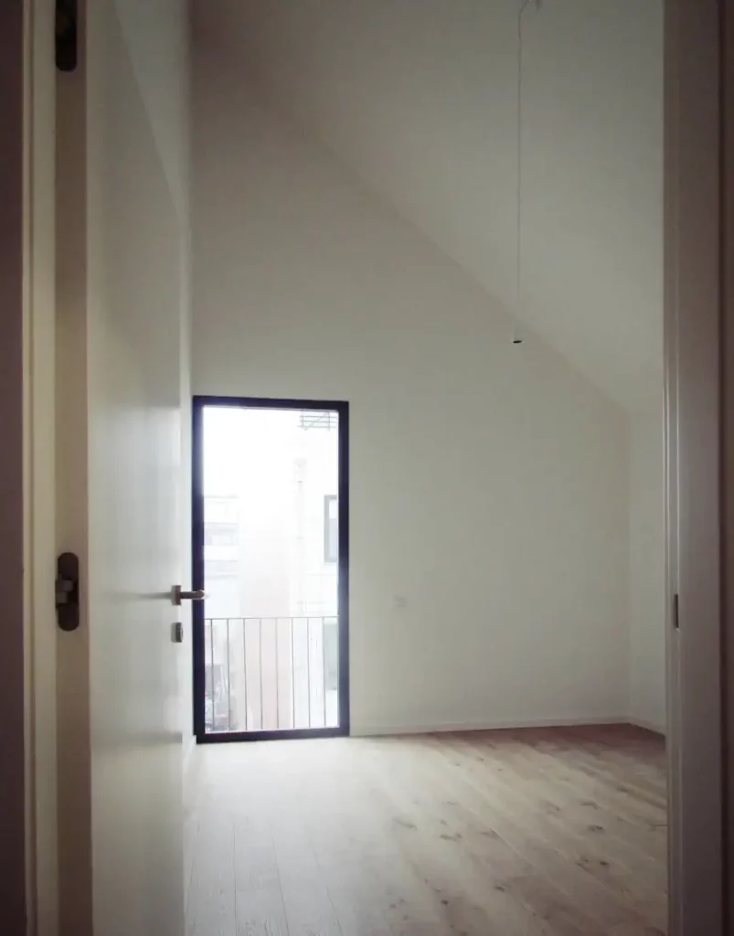 Bedroom window of the energy efficient house