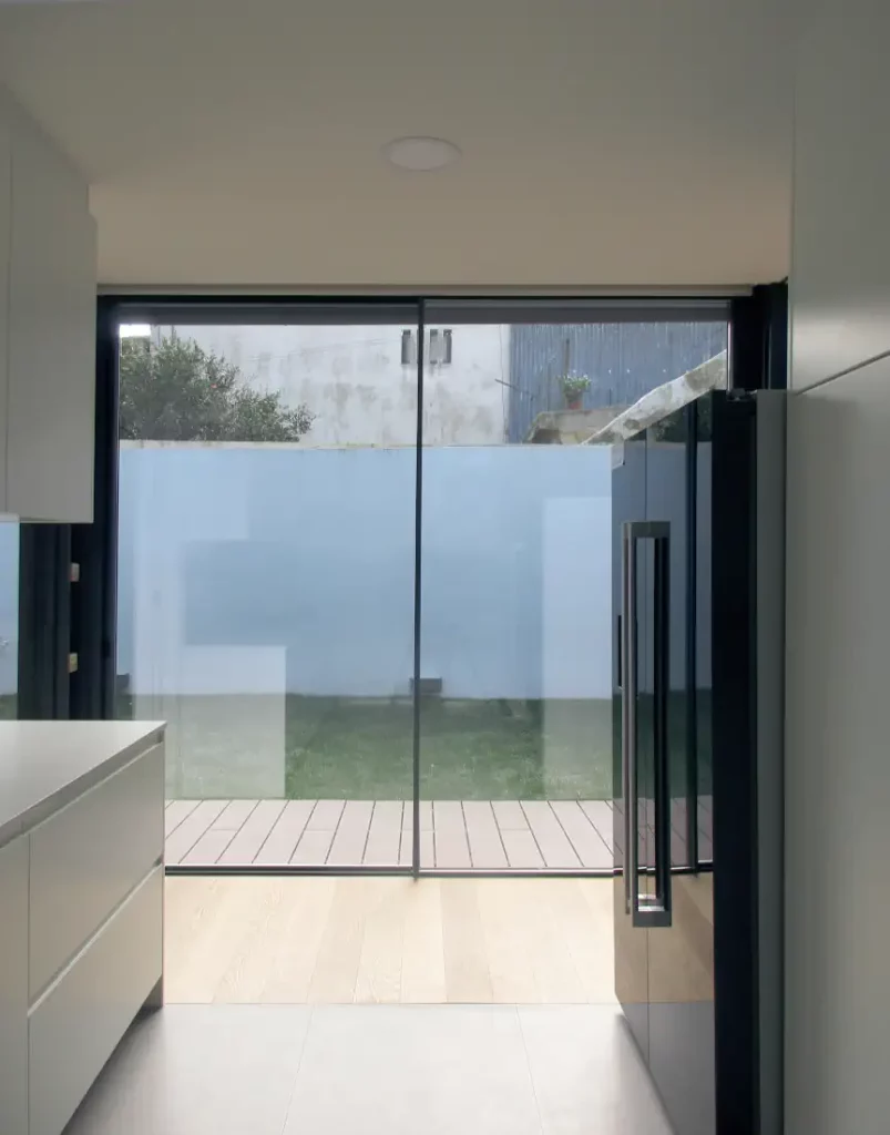 Kitchen with garden view